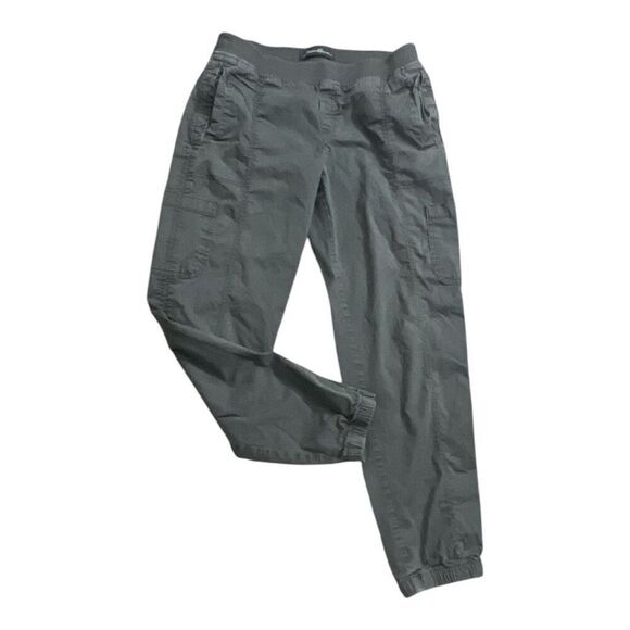 Eddie Bauer Women Green Cargo Pants 6 Cinch Bottom Ankle Cropped Elastic-waist - Picture 1 of 11